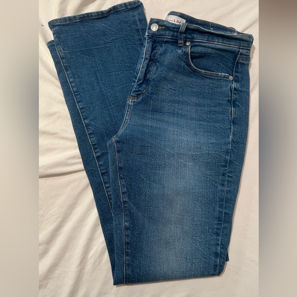 LOFT Boot Cut Jeans in Dark Blue Wash